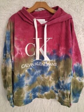 Calvin Klein Jeans Tie Dyed Hoodie Sweatshirt 1X
